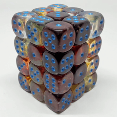 CHESSEX - 12MM D6 DICE BLOCK - 36 DICE - NEBULA - PRIMARY/BLUE